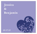 Customizable Hearts of Love Square Wedding Labels